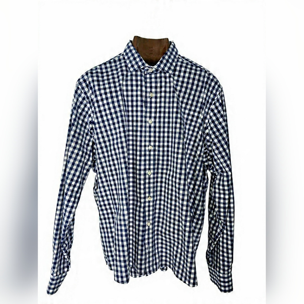 Ralph Lauren Blue and White Plaid Shirt Officewear Business Casual Preppy